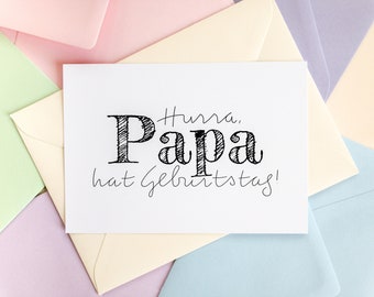 Postkarte Papa Geburtstag | Karte in schwarz-weiß | Geburtstagskarte für Papa