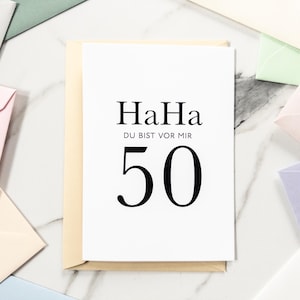 Karte zum 50 Geburtstag | Witzige Geschenke für Männer und Frauen ab 50 | Lustige Karten zum Geburtstag Bruder | Schwester | Beste Freundin