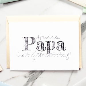 Postkarte Papa Geburtstag | Karte in schwarz-weiß | Geburtstagskarte für Papa