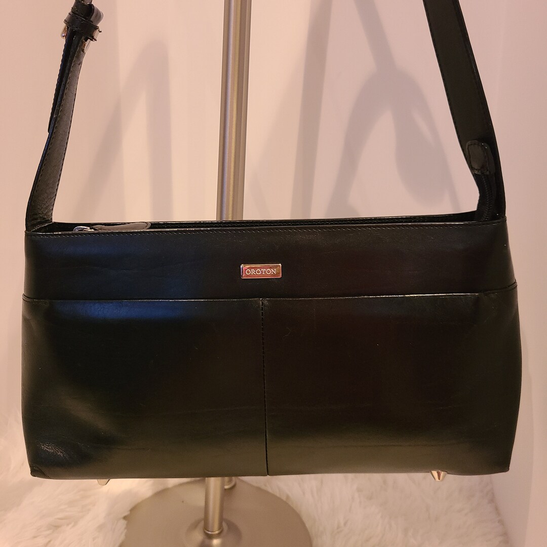 Oroton Sydney Black Leather Shoulder Bag Vintage Etsy