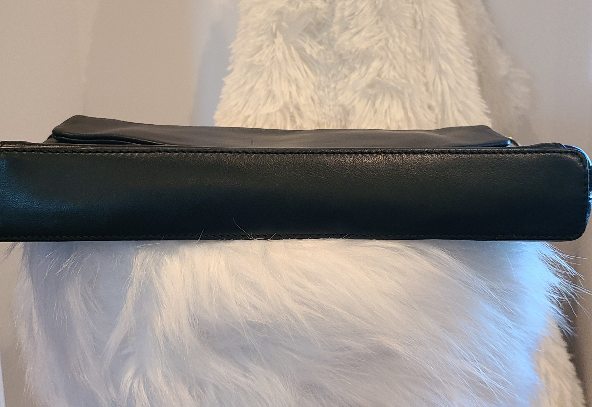 Pour La Victoire - Black Leather Zipper Envelope Crossbody Bag
