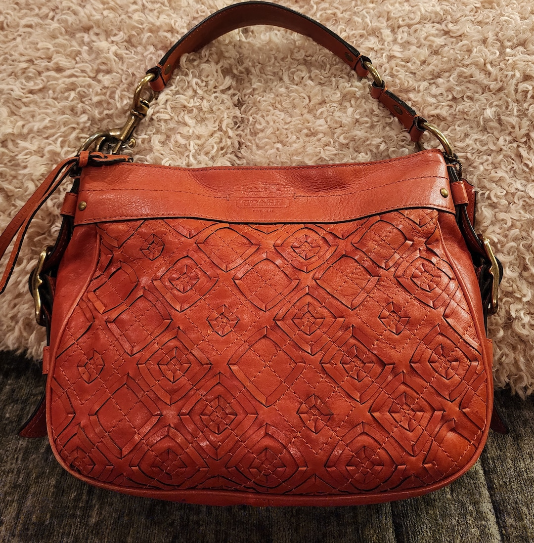 COACH BROWN PATCHWORK ZOE LEATHER HOBO SHOULDER BAG HANDBAG