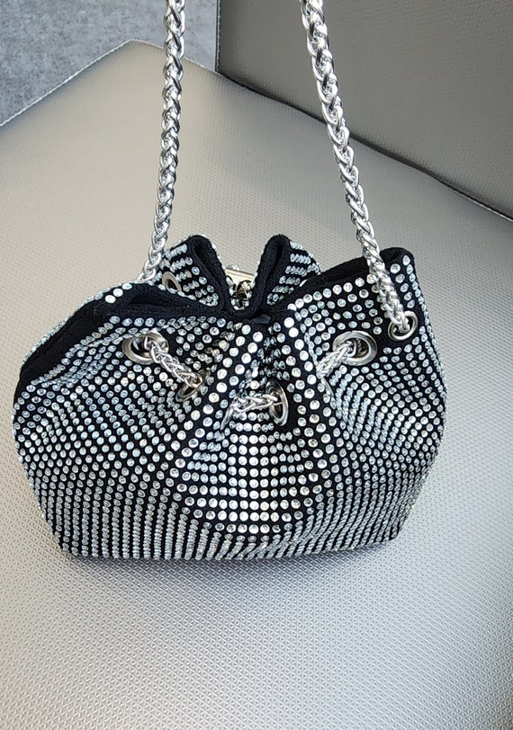 Anna and Elle Small Silver and Black Rhinestone D… - image 3