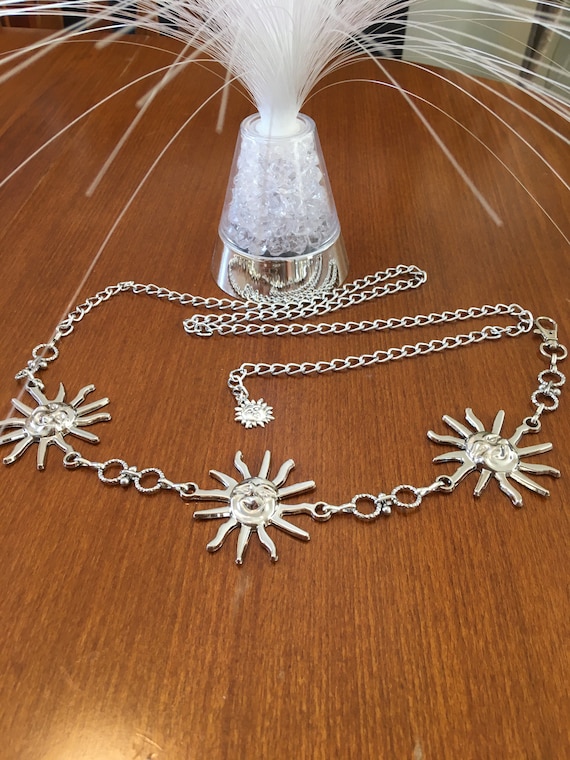 Gothic Moon Sun Chain Belt: Silver Celestial Fashion Belt - Etsy