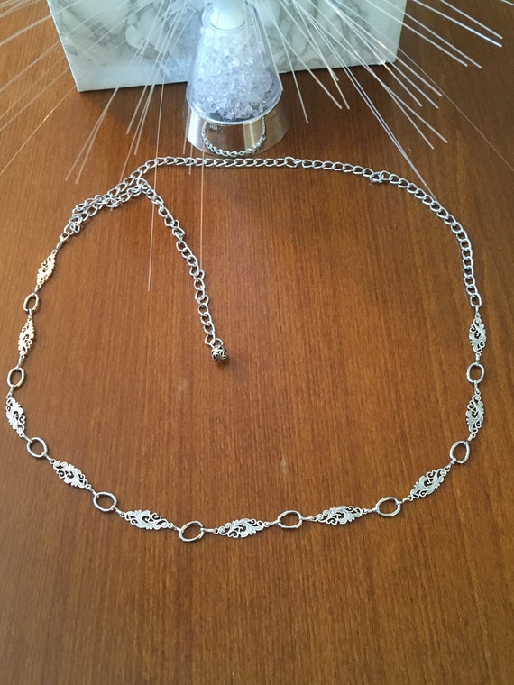 Antique Silver Metal Chain Belt: Retro Waist Accessory - Etsy display picture 2