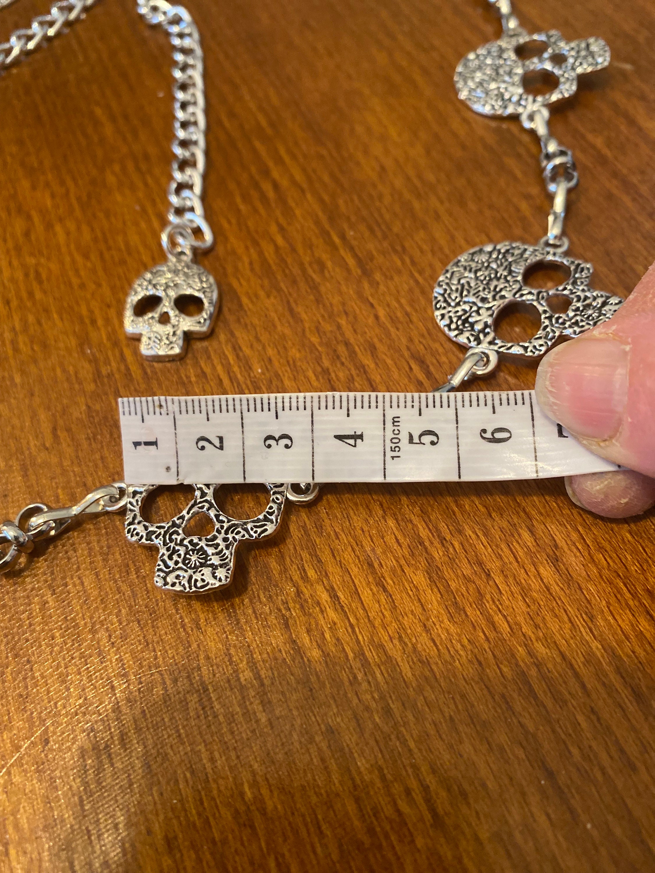 Skulls Chain Belt: Gothic Silver Metal Fashion Belt - Etsy