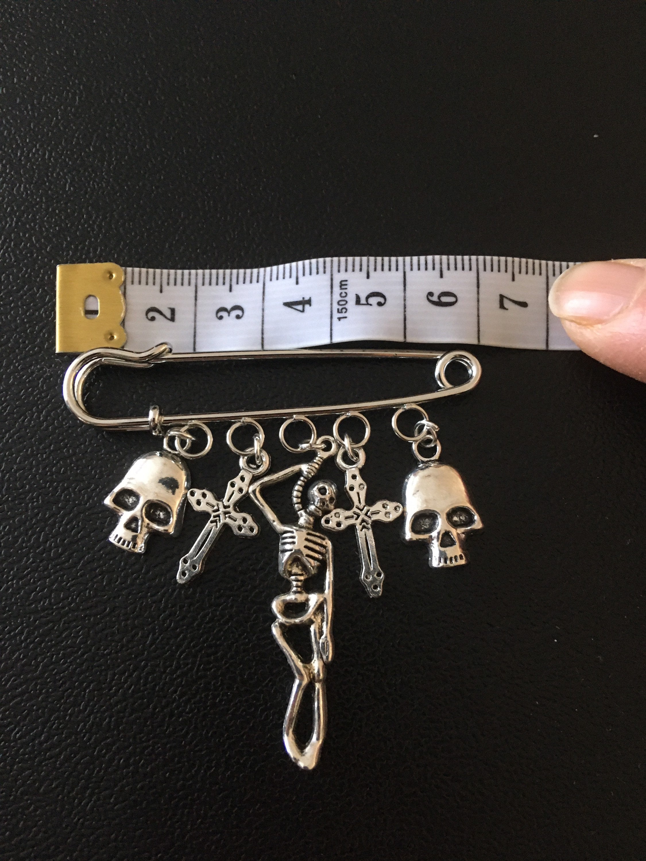 Gothic Brooch, Skeleton Brooch, Cross Brooch, Skulls Brooch, Gothic ...