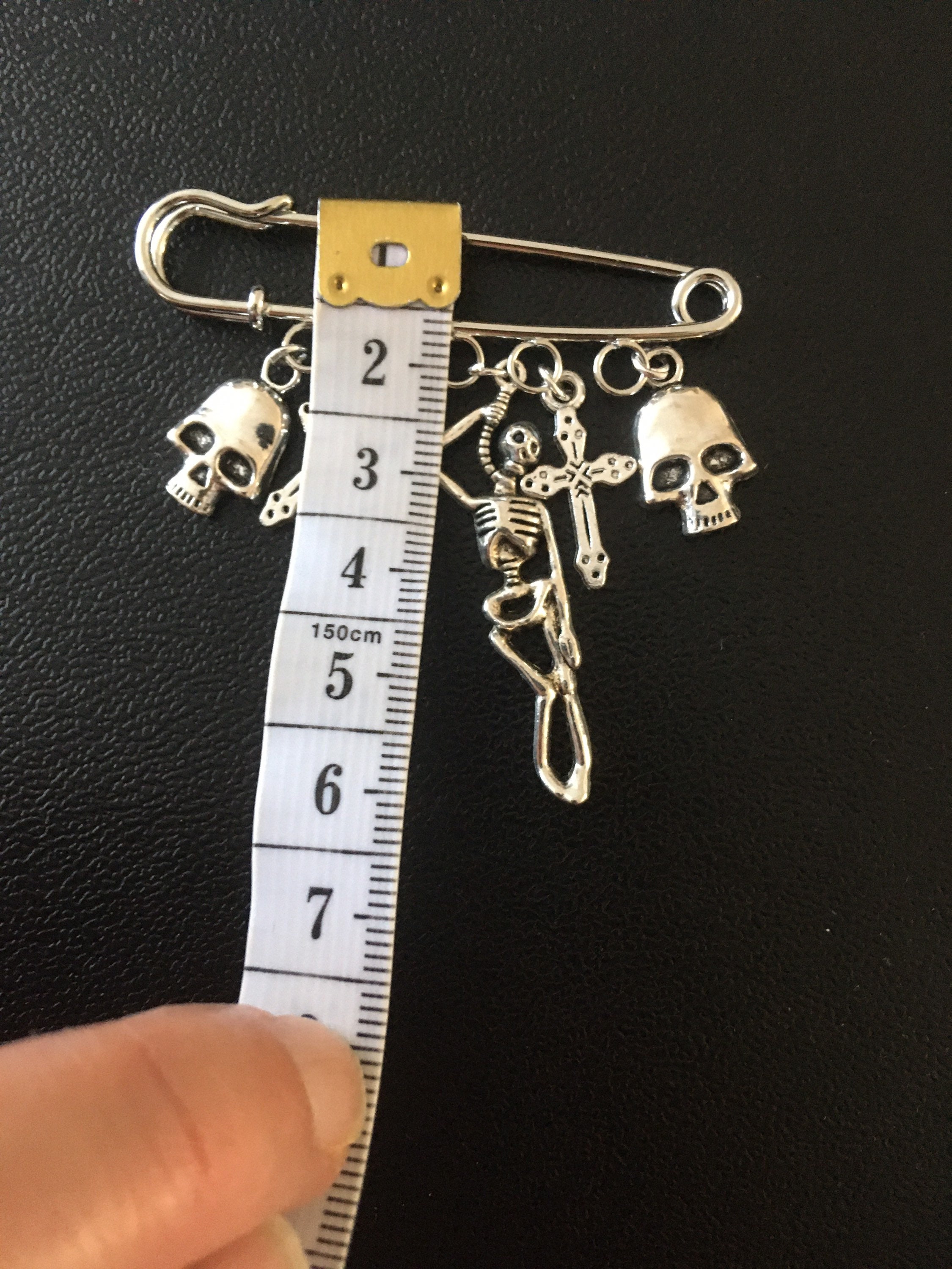 Gothic Brooch, Skeleton Brooch, Cross Brooch, Skulls Brooch, Gothic ...