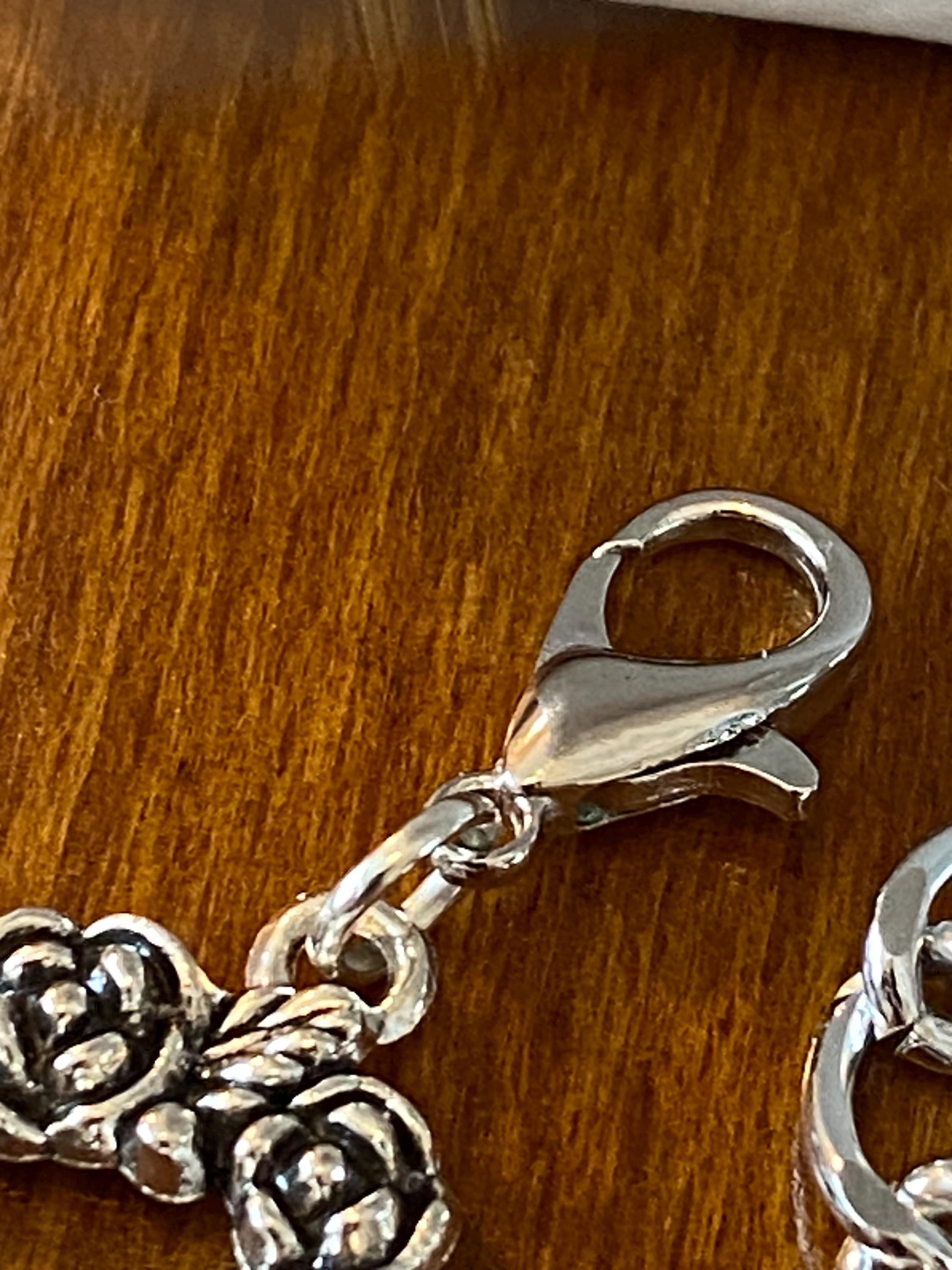 Antique Silver Flower Wreath Chain Belt: Adjustable Metal 