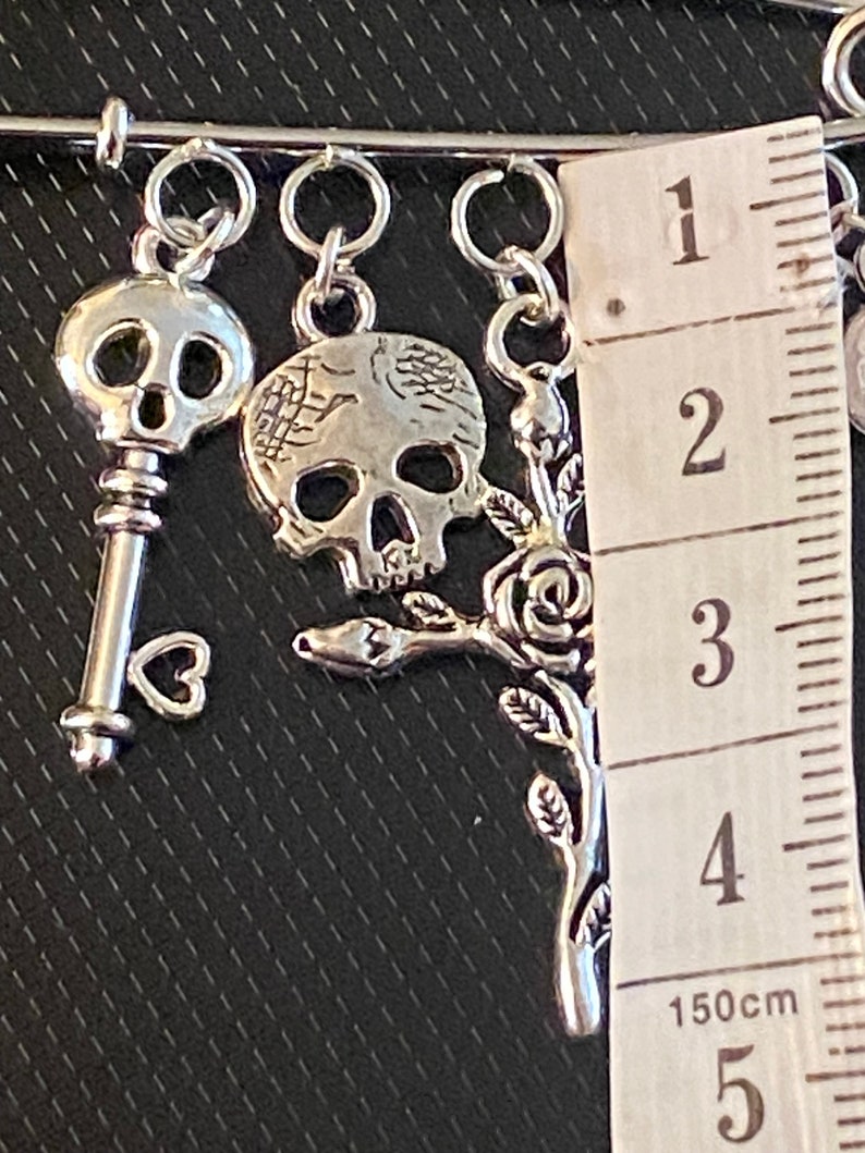 Gothic Punk Emo Brooch, Skulls Brooch, Cross Brooch, Skulls Key Pendant
