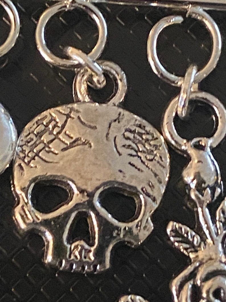 Gothic Punk Emo Brooch, Skulls Brooch, Cross Brooch, Skulls Key Pendant