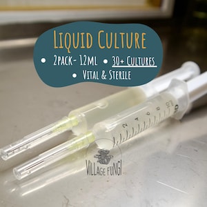 Lot de 2 seringues de culture liquide pour champignons – Cultivez des champignons gastronomiques et médicinaux chez vous – Fournitures de mycologie