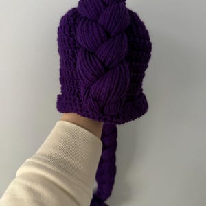 Handmade Rumi beanie KPop Demon hunter cosplay hat Rumi costume purple braid unique kids birthday gift image 12