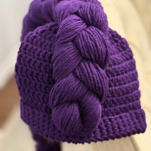 Handmade Rumi beanie KPop Demon hunter cosplay hat Rumi costume purple braid unique kids birthday gift image 9
