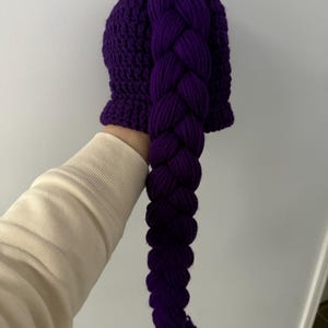 Handmade Rumi beanie KPop Demon hunter cosplay hat Rumi costume purple braid unique kids birthday gift image 11