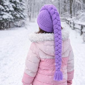 Handmade Rumi beanie KPop Demon hunter cosplay hat Rumi costume purple braid unique kids birthday gift image 4