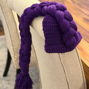 Handmade Rumi beanie KPop Demon hunter cosplay hat Rumi costume purple braid unique kids birthday gift image 8