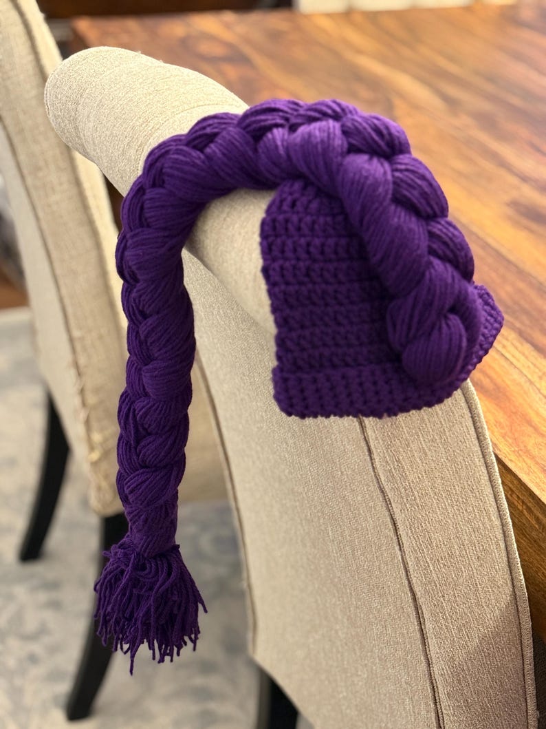 Handmade Rumi beanie KPop Demon hunter cosplay hat Rumi costume purple braid unique kids birthday gift image 8