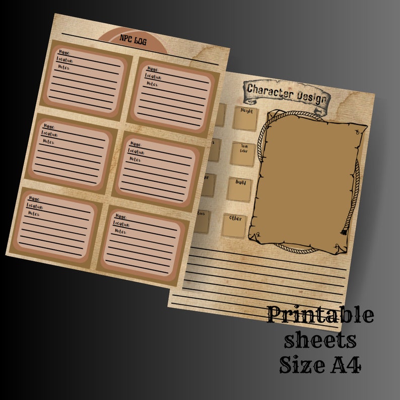 Printable Dnd Character Journal DND Character Sheet With Spell Cards Printable Dnd Character Journal DND Character Sheet With Spell Cards
