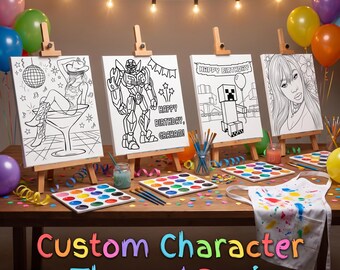 Custom Paint and Sip Party Kit: DIY Canvas & Watercolor Favors