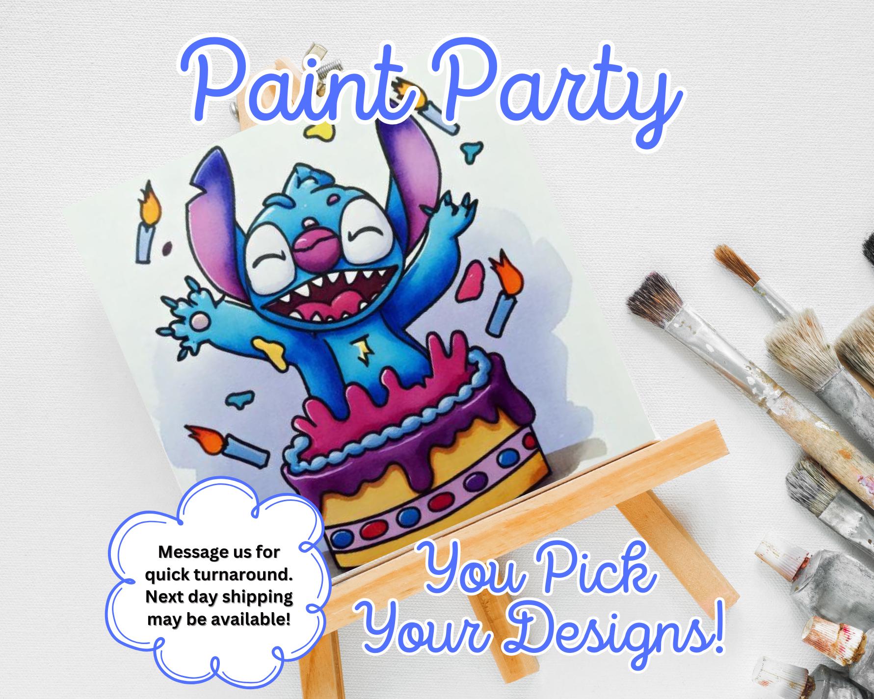 Lilo and Stitch Birthday Paint Party | Party Favors | Pre-drawn Canvases