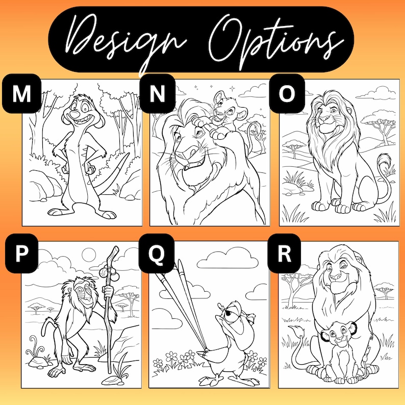 Lion King Birthday Paint Party Canvas: Pre-Drawn Art, Party Favors image 5