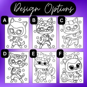 Super Kitties Birthday Paint Party | Party Favors | Pre-drawn Canvases image 4