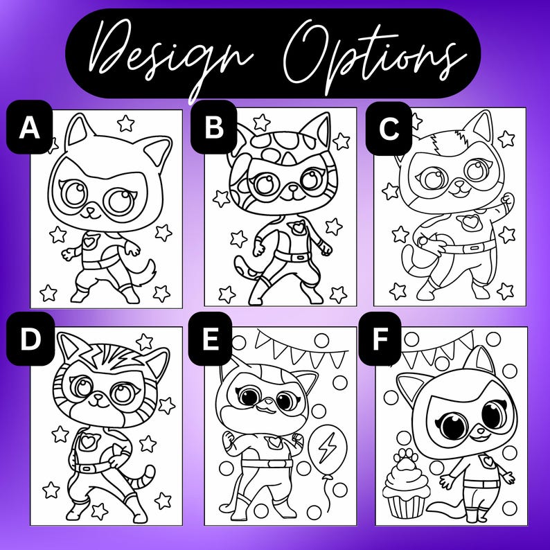 Super Kitties Birthday Paint Party | Party Favors | Pre-drawn Canvases image 4