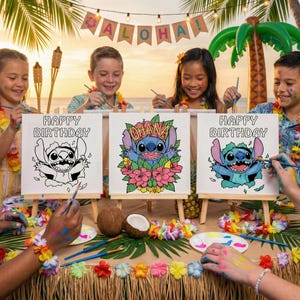Stitch Paint Party Kits: Pre-Printed Canvases and Paints