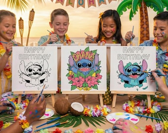Stitch Paint Party Kits: Pre-Printed Canvases and Paints