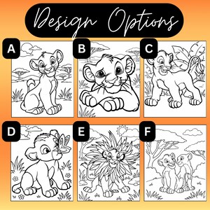 Lion King Birthday Paint Party Canvas: Pre-Drawn Art, Party Favors image 3