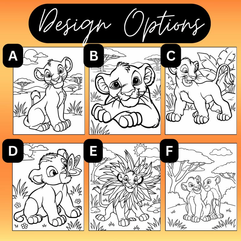 Lion King Birthday Paint Party Canvas: Pre-Drawn Art, Party Favors image 3