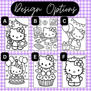 Hello Kitty Birthday Paint Party: Pre-Printed Canvases & Favors for Kids' Art Activities image 5