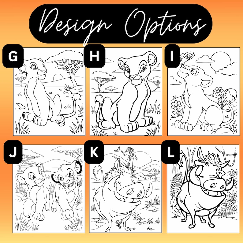 Lion King Birthday Paint Party Canvas: Pre-Drawn Art, Party Favors image 4