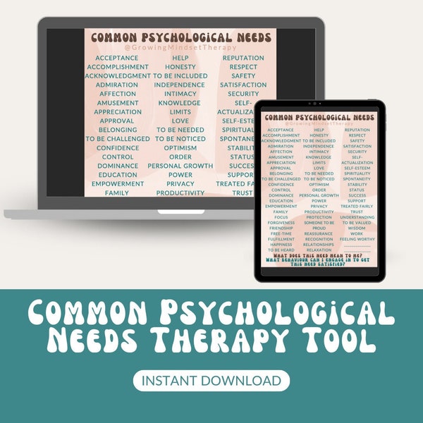 Common Psychological Needs Therapy Worksheet