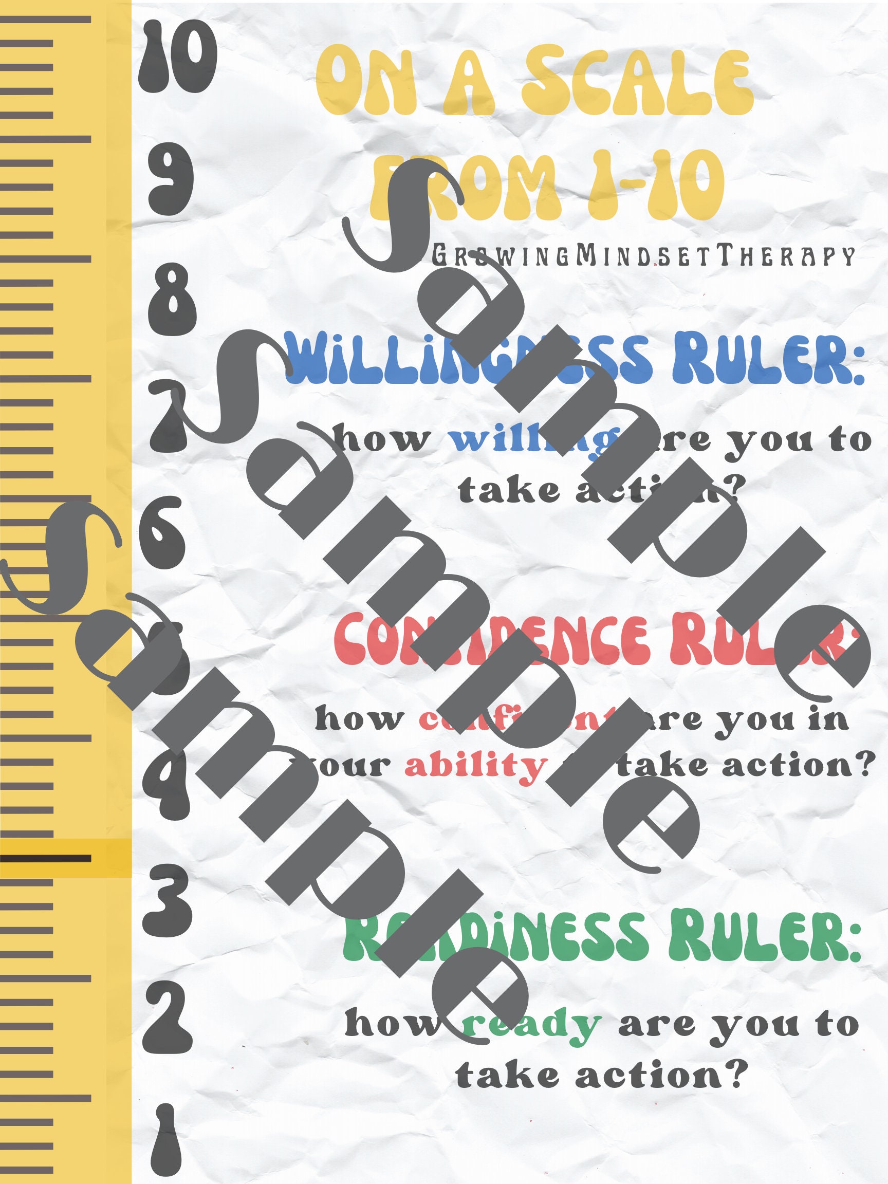 Readiness Ruler Motivational Interviewing Therapy Worksheet | Etsy