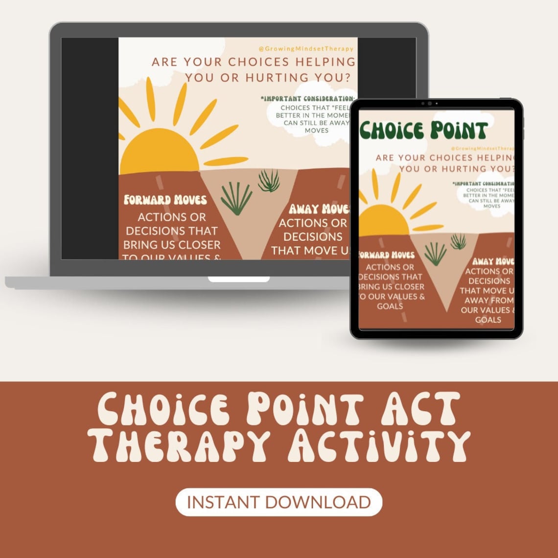 Choice Point ACT Goals Therapy Worksheet Etsy