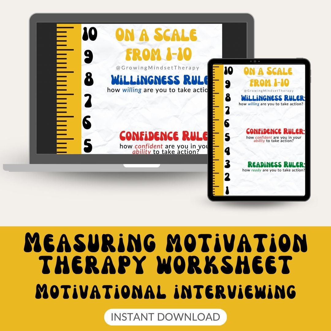 Readiness Ruler Motivational Interviewing Therapy Worksheet Etsy