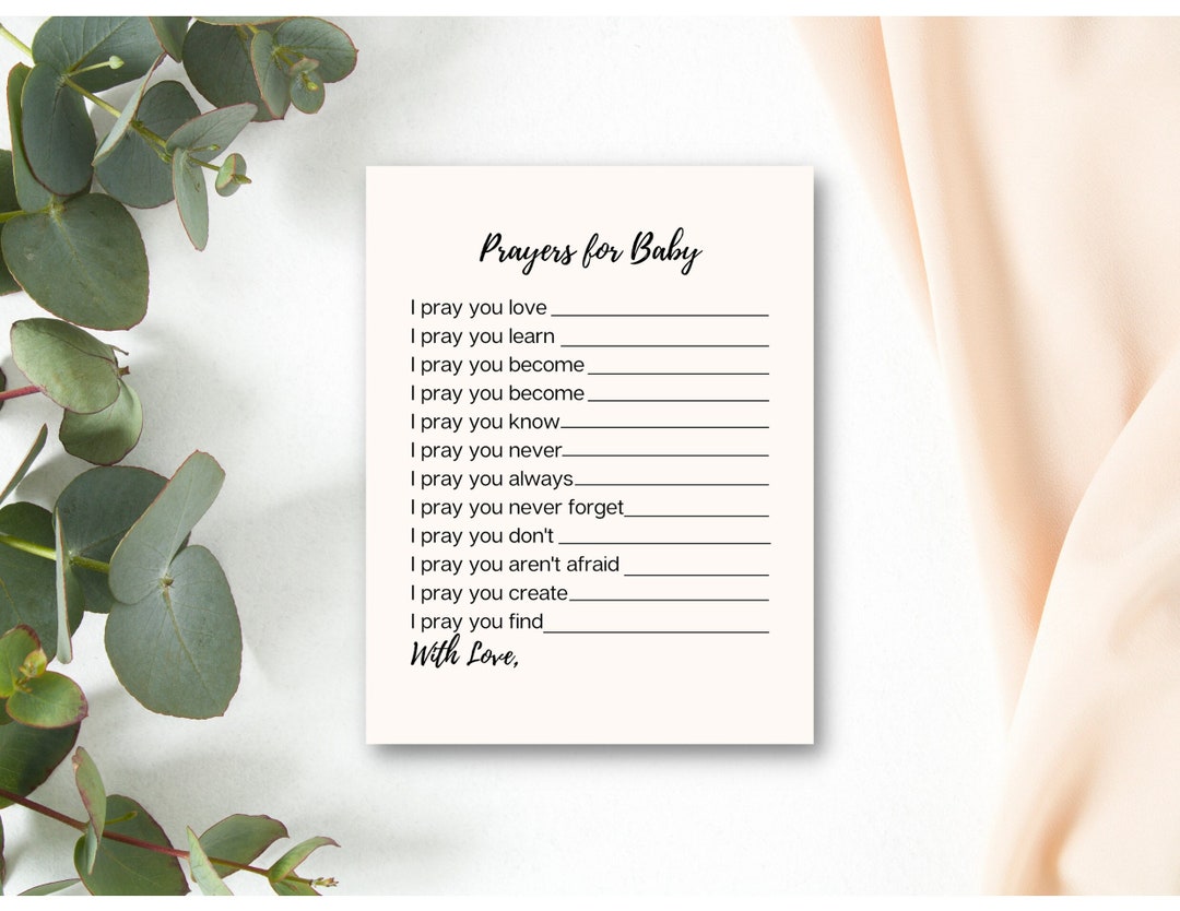 Prayers for Baby Cards, Prayers for Baby, Baby Advice Printable Instant ...