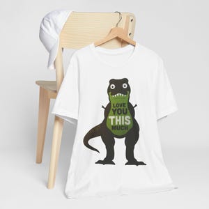 Dino Tee, Short Sleeve T-Shirt for Dinosaur Lovers, Funny Prehistoric Shirt, Jurassic Park Fan Top, Unisex Jersey Tee with Small Arms