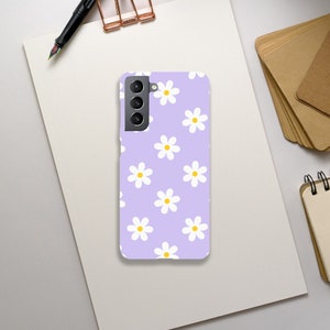 Daisy Dreams Lilac Purple Pastel Floral Print Slim Phone Case - Samsung Galaxy S21 Ultra / S21 Plus  S21 / S20 Ultra / S20 Plus / S20