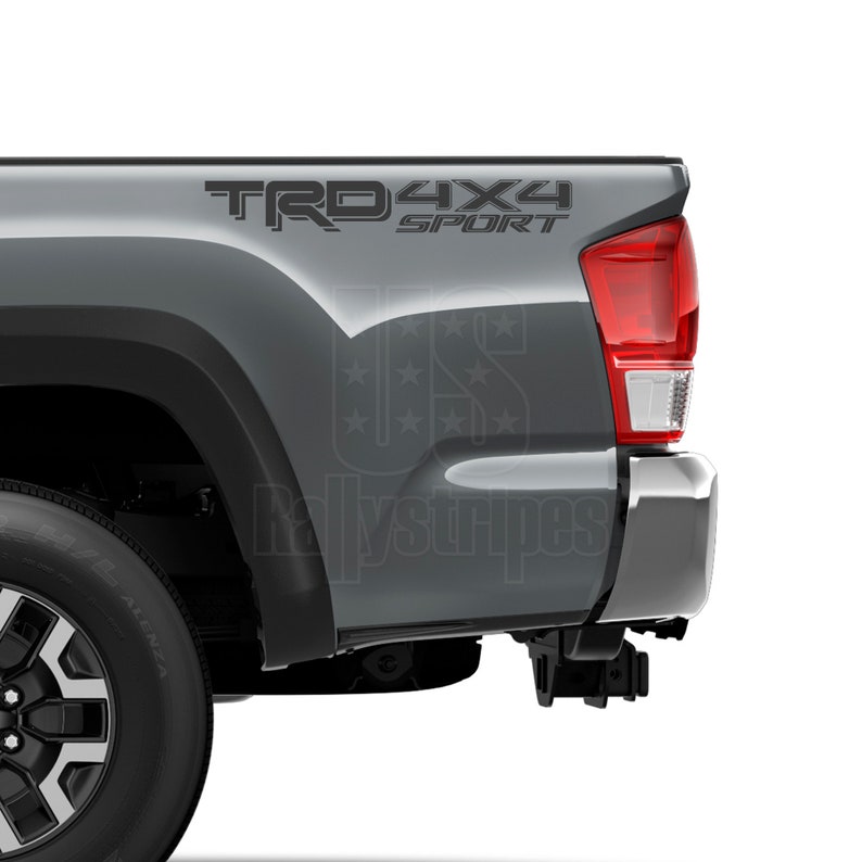 TRD 4x4 sport vinyl decal for 2016-2022 Toyota Tacoma Tundra 3rd Gen gloss dark gray