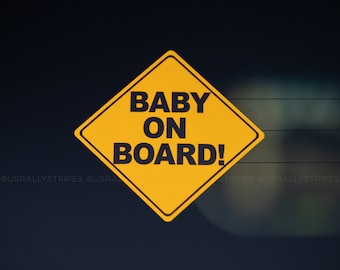 Reflective Baby on board 5" nighttime visible sticker/decal