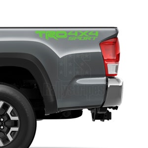 TRD 4x4 sport vinyl decal for 2016-2022 Toyota Tacoma Tundra 3rd Gen gloss lime green