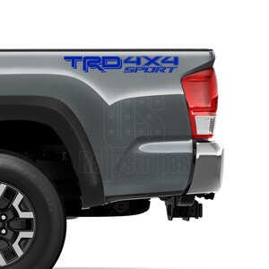 TRD 4x4 sport vinyl decal for 2016-2022 Toyota Tacoma Tundra 3rd Gen gloss royal blue