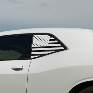 American flag quarter window precut vinyl decal fits 2008-2023 Dodge Challenger