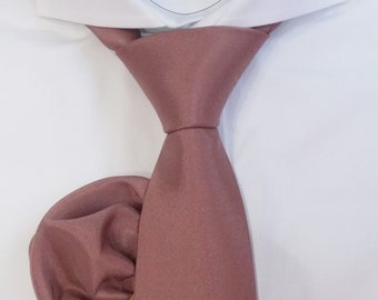 Mauve Necktie For Weddings Tie Set for Men Tie and Pocket Square Set for Fall Wedding Groomsmen Necktie for Mauve Dress Matching Tie | LiKol