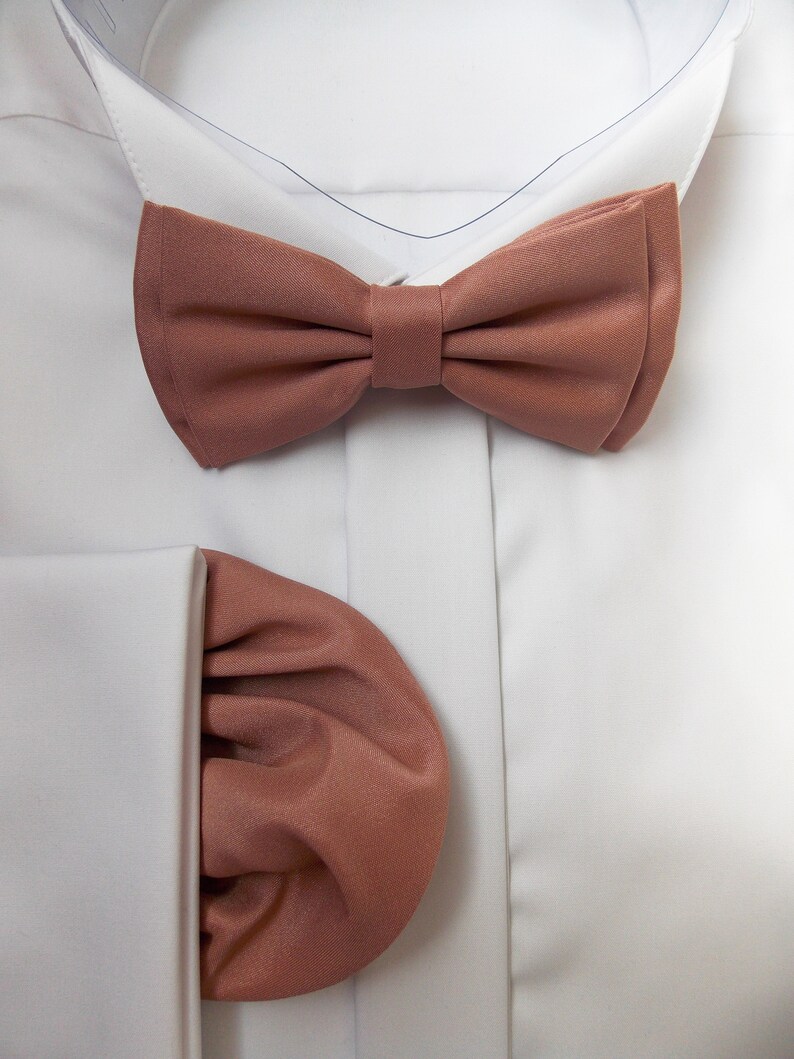 Mocha Wedding Tie, Mocha Men's Necktie, Mocha Bowtie for Men, Mocha Groomsmen Tie, Mocha Tie for Dress, Mocha Tie and Pocket Square LiKol Bowtie & Square