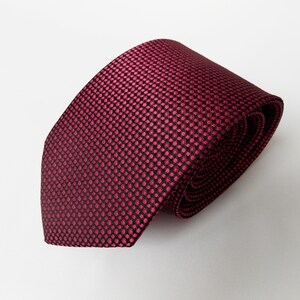 Cranberry Tie, Bowtie and Pocket Square Set for Weddings, Dark Pink Men's Necktie, Tie for Prom, Deep Rose Tie Set LiKol Necktie