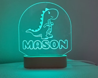 Personalized Dinosaur Kid's Name LED Sign - Great for Night Lights, Awards, Christmas, Birthday, and Team Gifts
